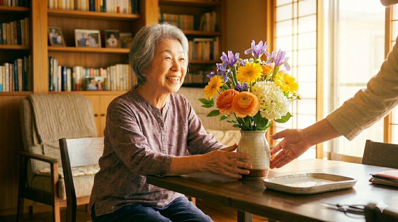 お年寄りに贈るときの花の色